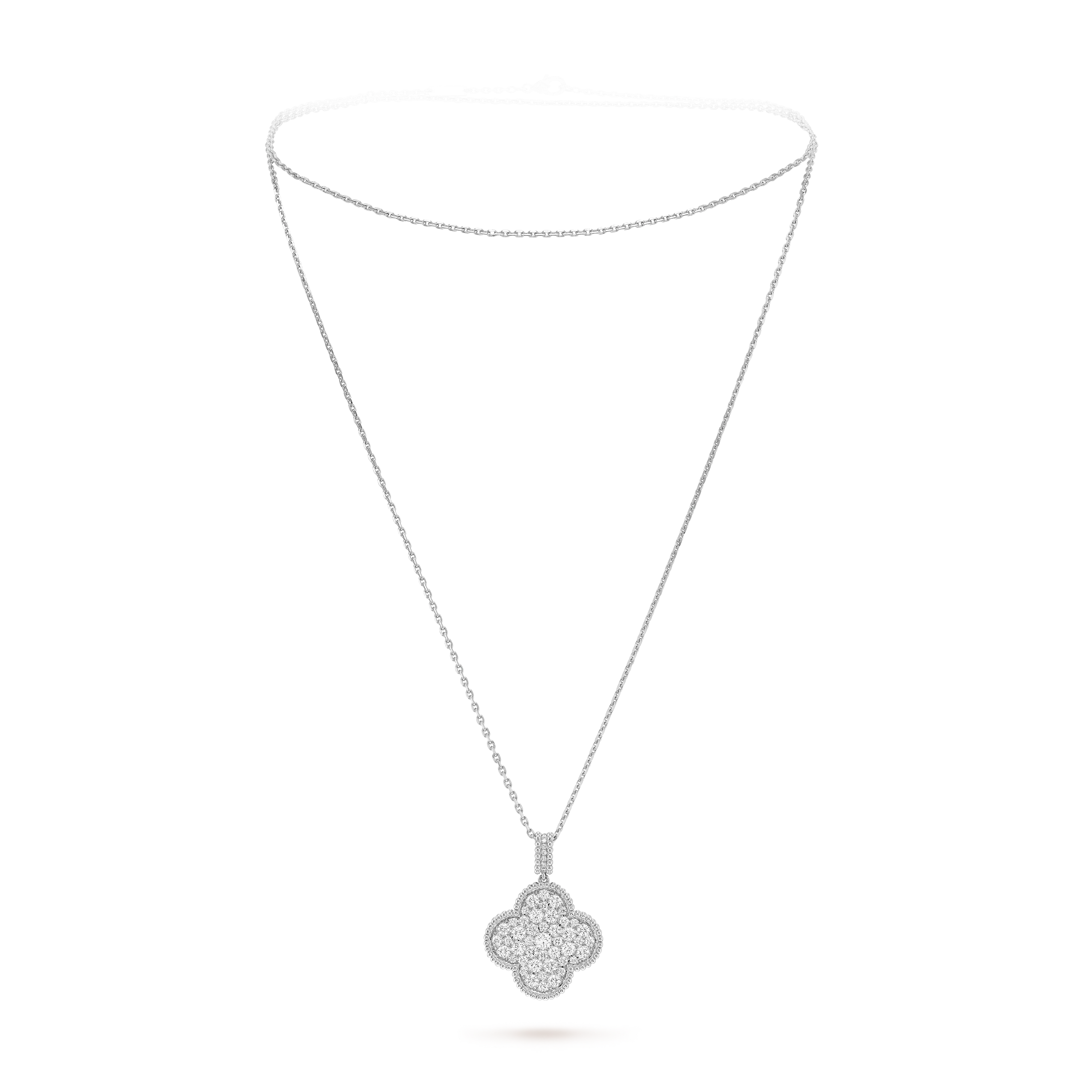 18K Van Cleef & Arpels Magic Alhambra One Motifs Diamonds Necklace